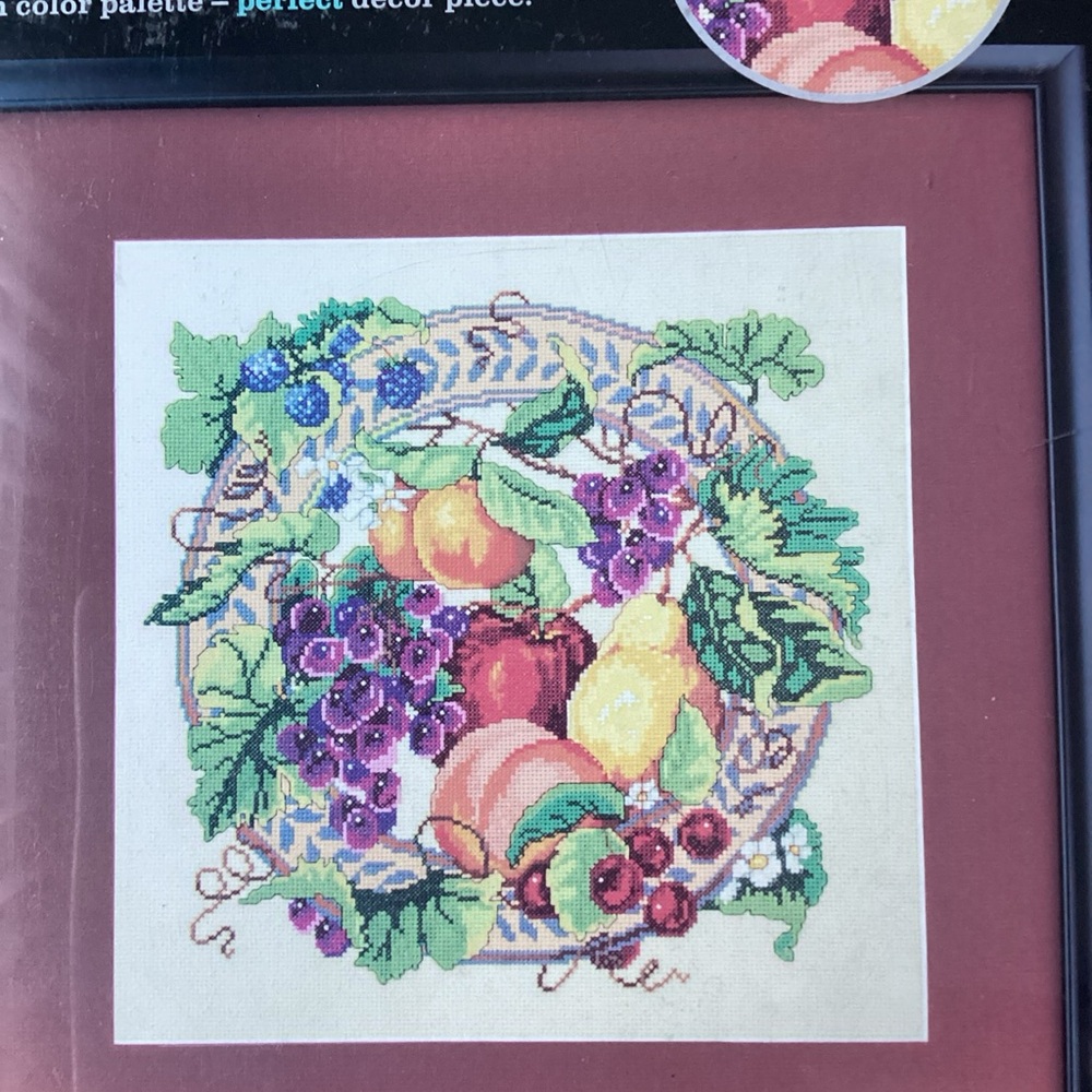 #698 zweigart Fruit Basket Cross-Stitch Wall Art